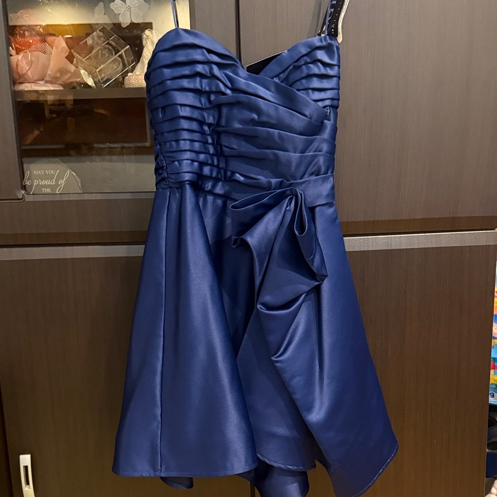 ABS Allen Schwartz Strapless Blue Dress